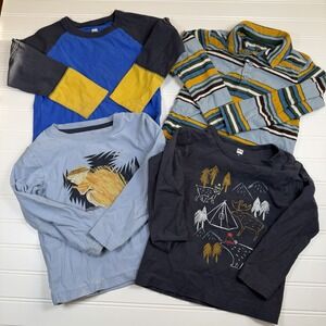 Lot Of Tea Collection Boys Toddler 3T Long Sleeve Shirts Blue Multicolor Used